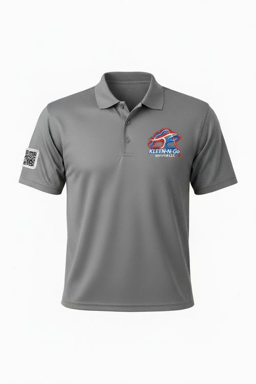 Gray Dri-Fit Polo - Kleen-N-Go with QR Sleeve